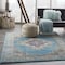 Homeroots 5 x 7 ft. Light Blue Distressed Medallion Area Rug 385334 - alternate 5